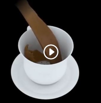 Färdiga hologram. Kaffekopp som snurrar. Hologram med LED fläkt