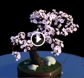 Färdiga hologram.  Växter som Hologram med LED fläkt