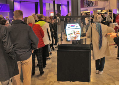 Hologram i entren bokmässan event Smart 3D Holo hhologramfläkt