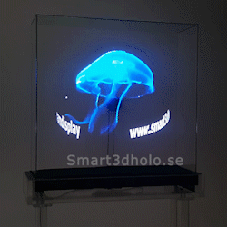 Hologram Blå manet snurrar med hologram fläkt Smart3DHolo